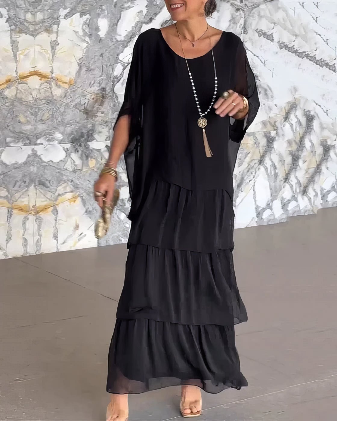 Robe Longue Droite à Manches Longues pour Femmes - Marie Montel