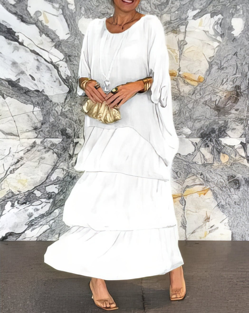 Robe Longue Droite à Manches Longues pour Femmes - Marie Montel