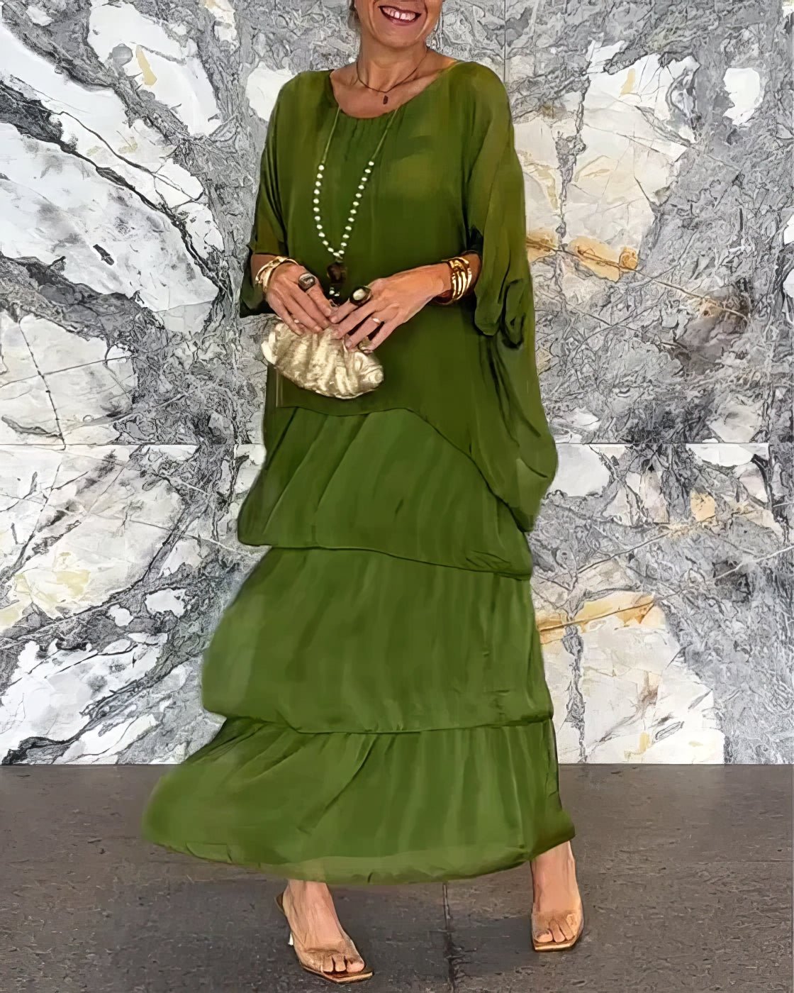 Robe Longue Droite à Manches Longues pour Femmes - Marie Montel