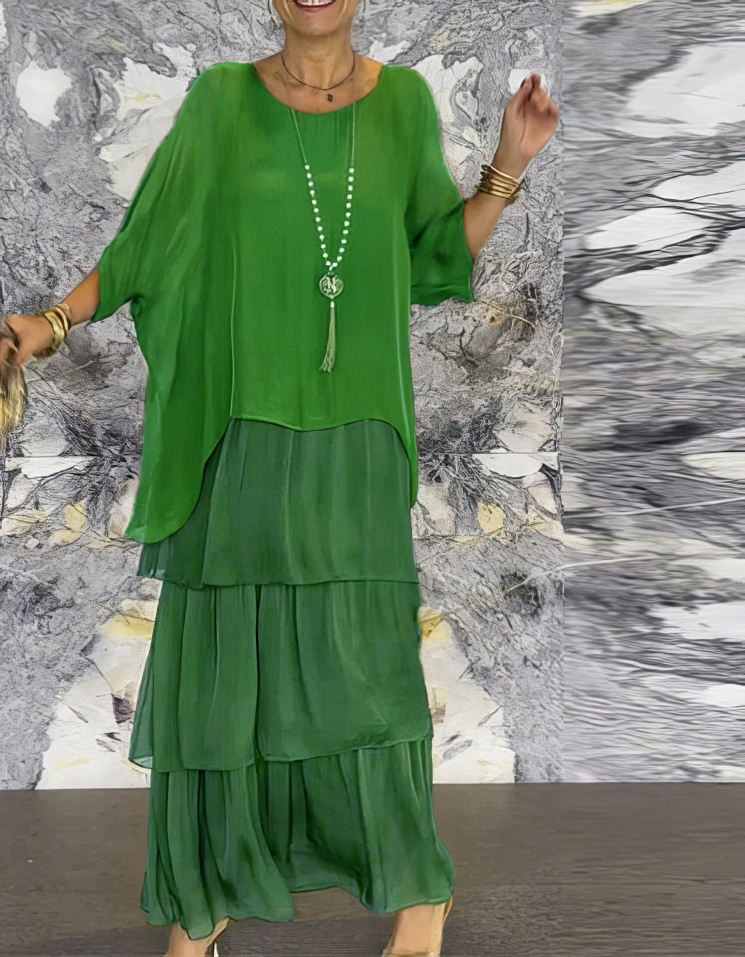Robe Longue Droite à Manches Longues pour Femmes - Marie Montel