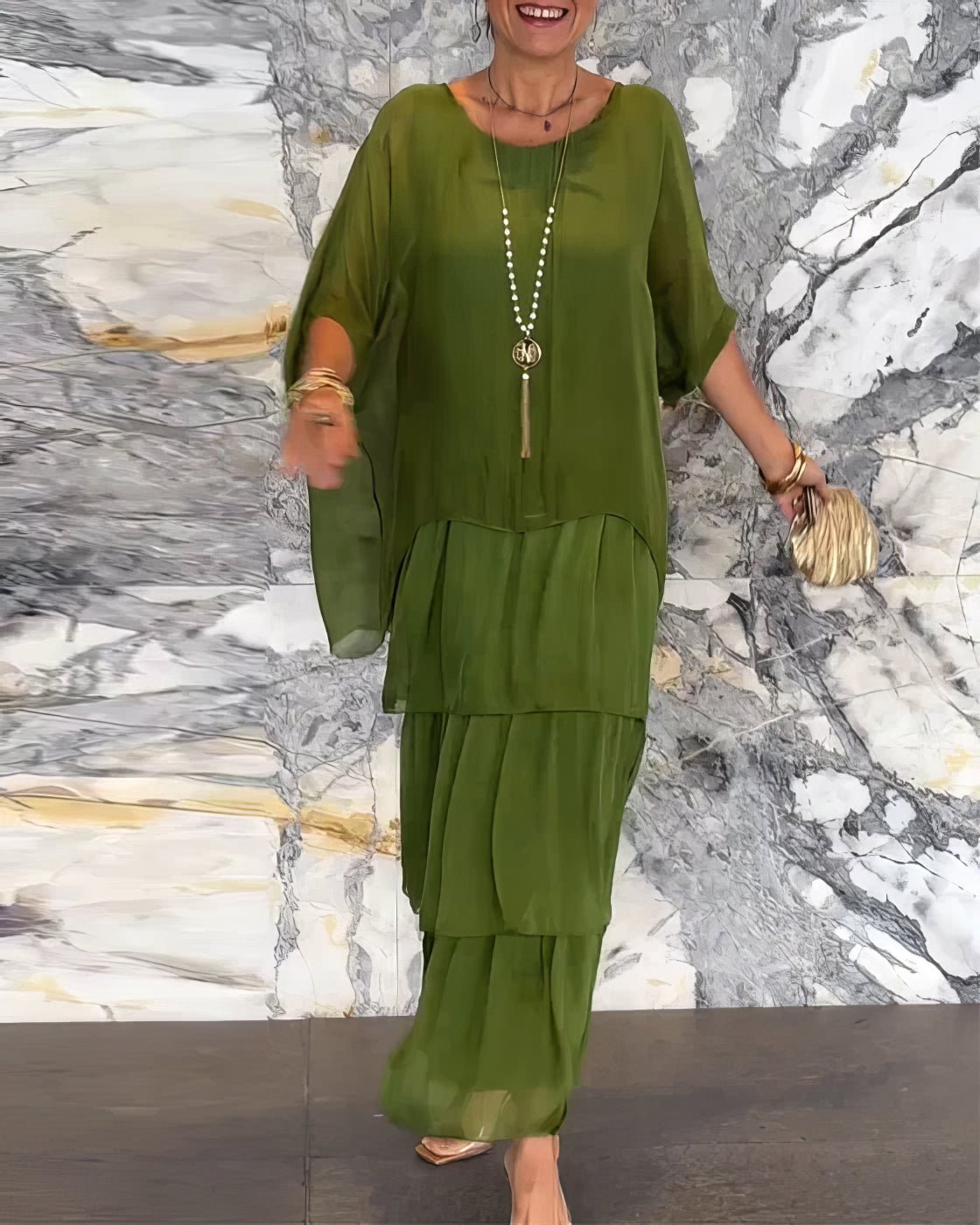 Robe Longue Droite à Manches Longues pour Femmes - Marie Montel