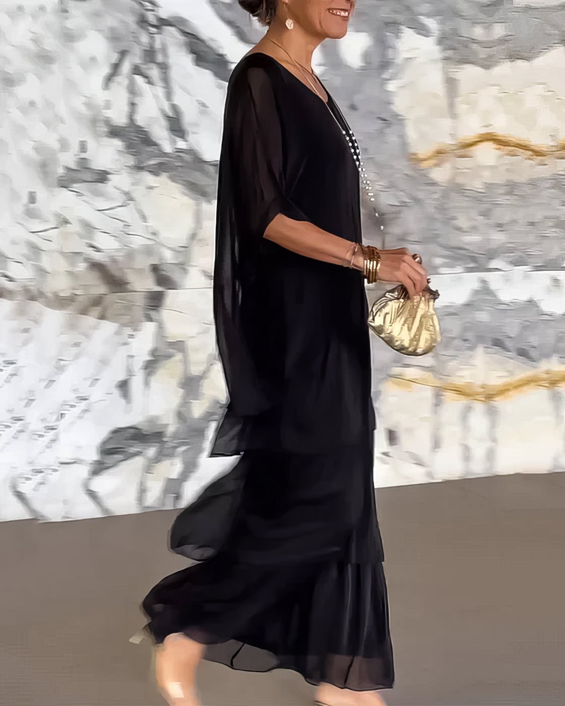 Robe Longue Droite à Manches Longues pour Femmes - Marie Montel