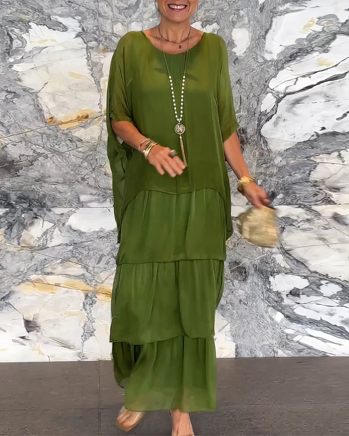 Robe Longue Droite à Manches Longues pour Femmes - Marie Montel