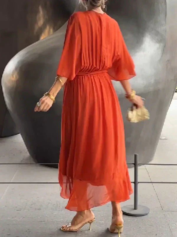 Robe Longue Élégante à Décolleté en V pour Femmes - Marie Montel