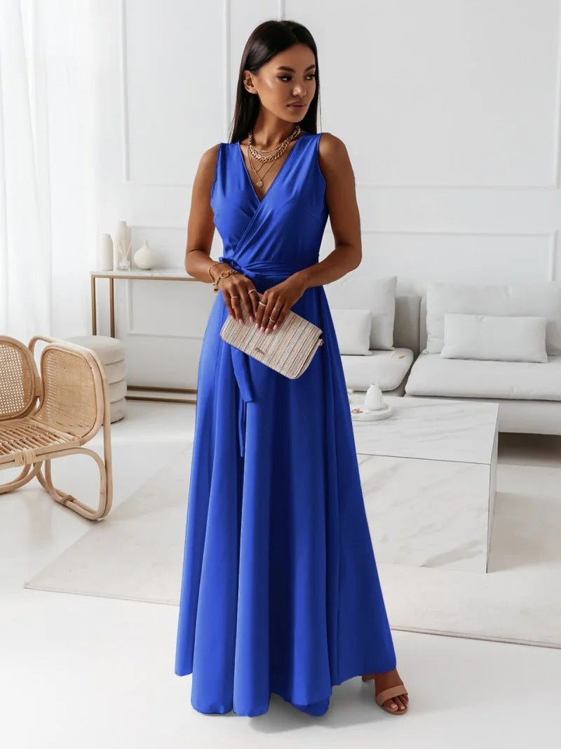 Robe Longue Élegante à Décolleté en V pour Femmes - Marie Montel