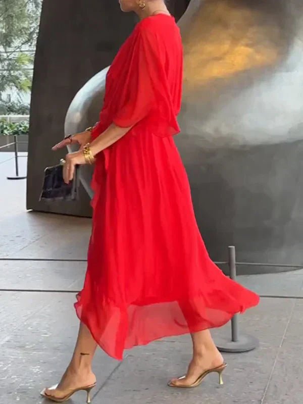 Robe Longue Élégante à Décolleté en V pour Femmes - Marie Montel