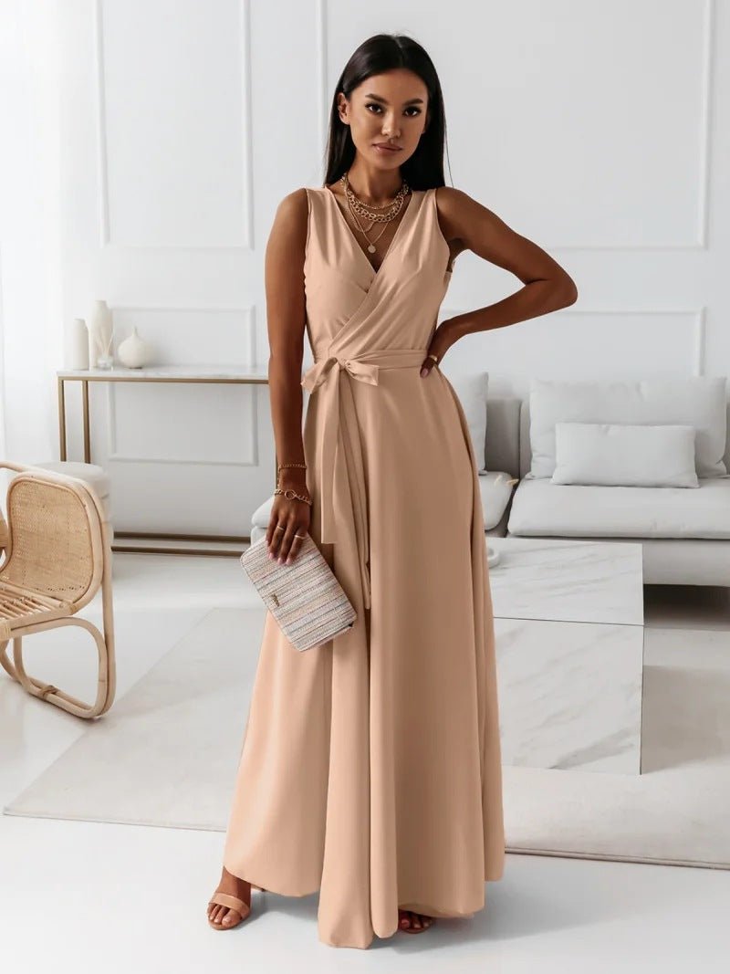 Robe Longue Élegante à Décolleté en V pour Femmes - Marie Montel