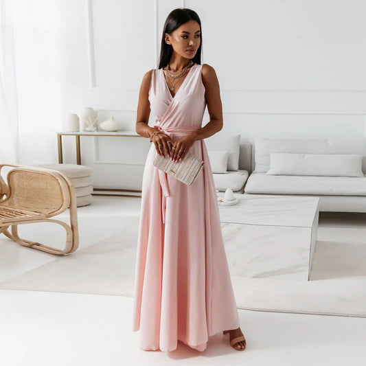 Robe Longue Élegante à Décolleté en V pour Femmes - Marie Montel