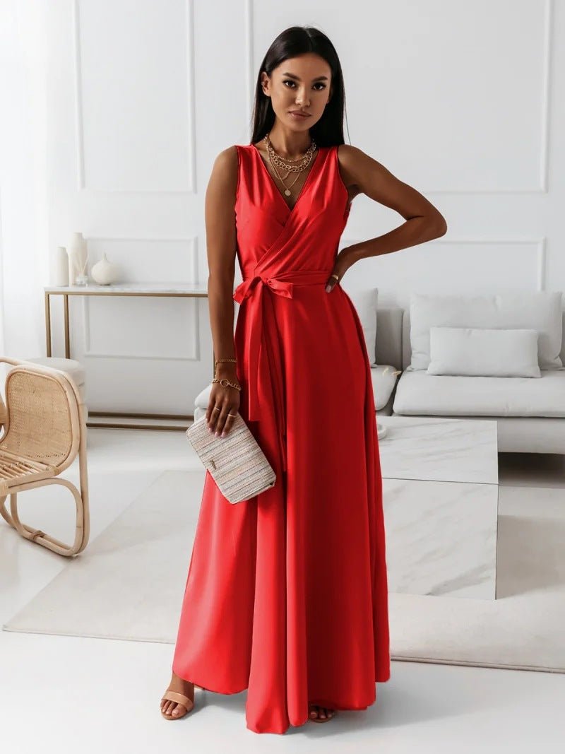 Robe Longue Élegante à Décolleté en V pour Femmes - Marie Montel