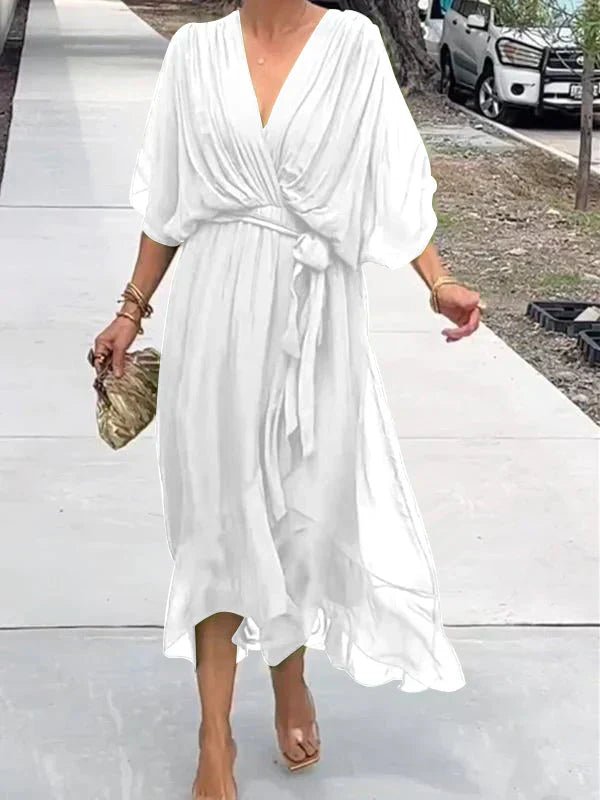 Robe Longue Élégante à Décolleté en V pour Femmes - Marie Montel