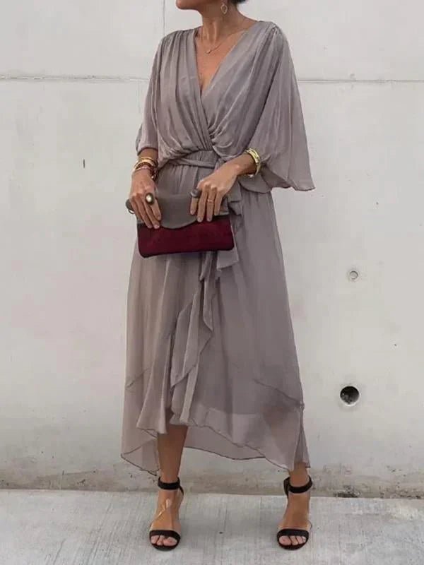 Robe Longue Élégante à Décolleté en V pour Femmes - Marie Montel