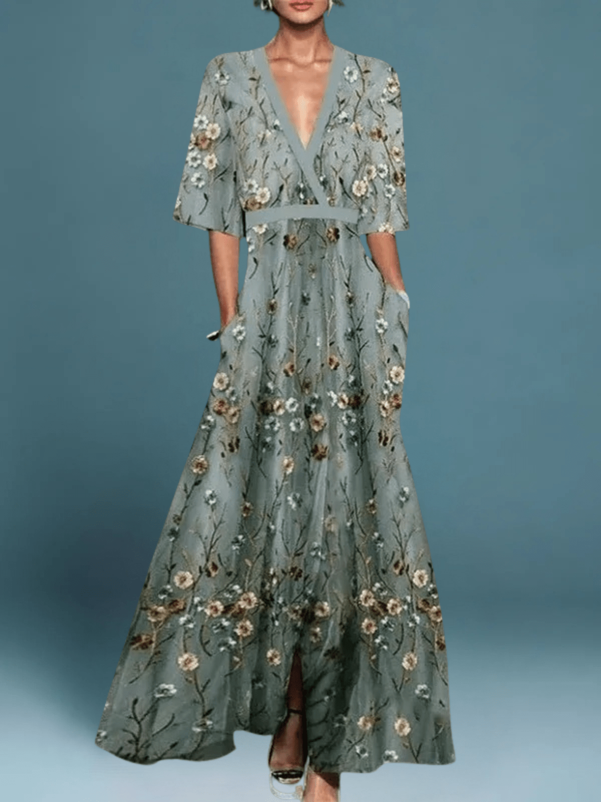 Robe Longue Élégante à Imprimé Floral pour Femmes - Marie Montel