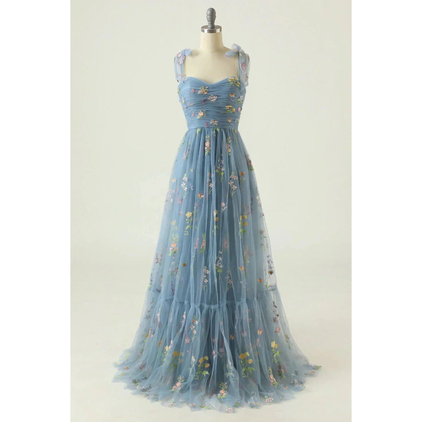 Robe Longue Élégante en Tulle Brodé pour Femmes - Marie Montel