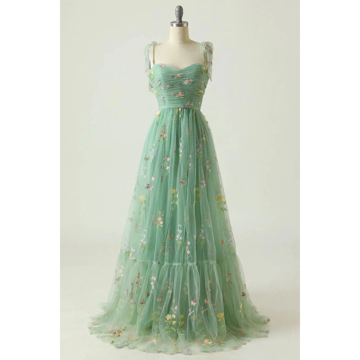 Robe Longue Élégante en Tulle Brodé pour Femmes - Marie Montel
