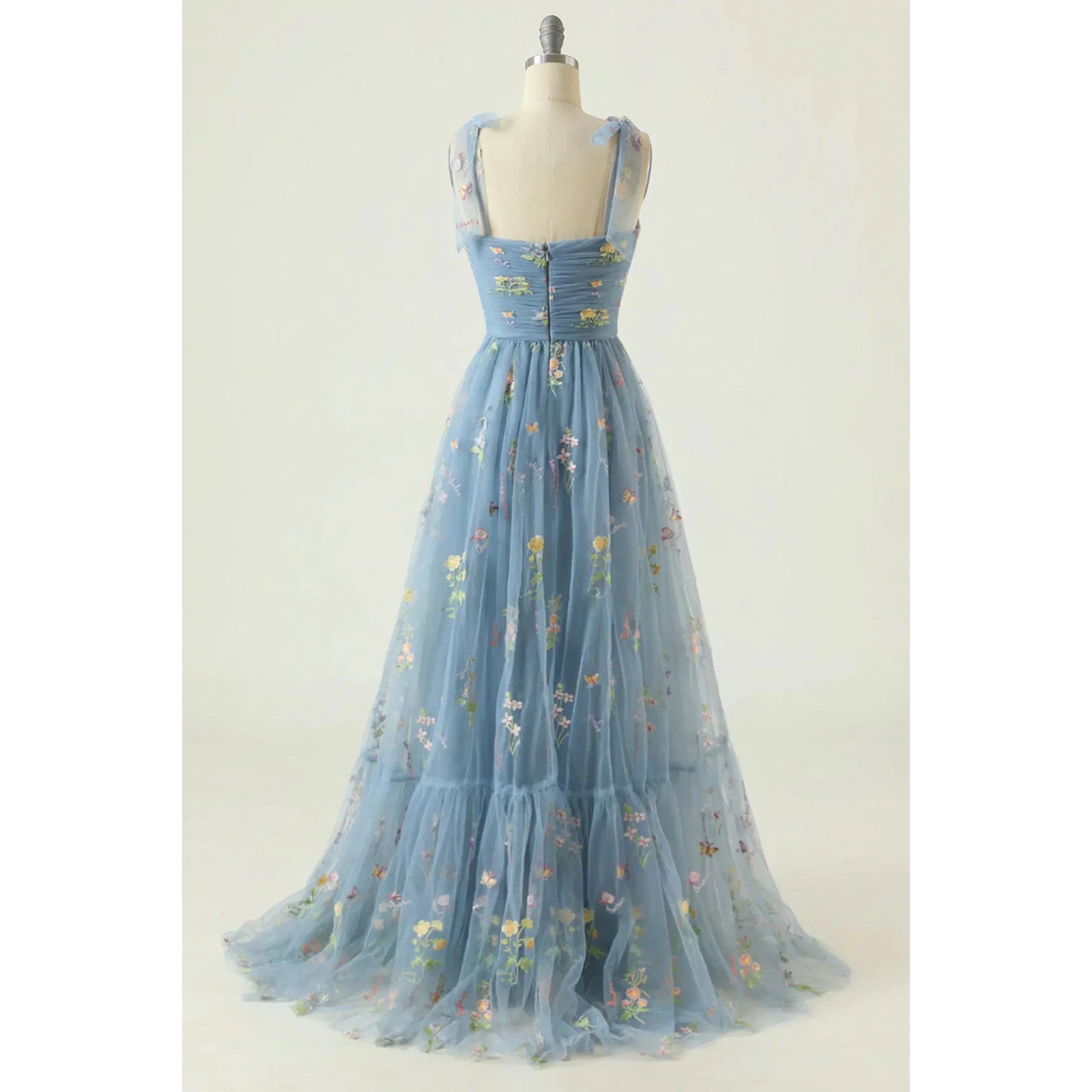 Robe Longue Élégante en Tulle Brodé pour Femmes - Marie Montel