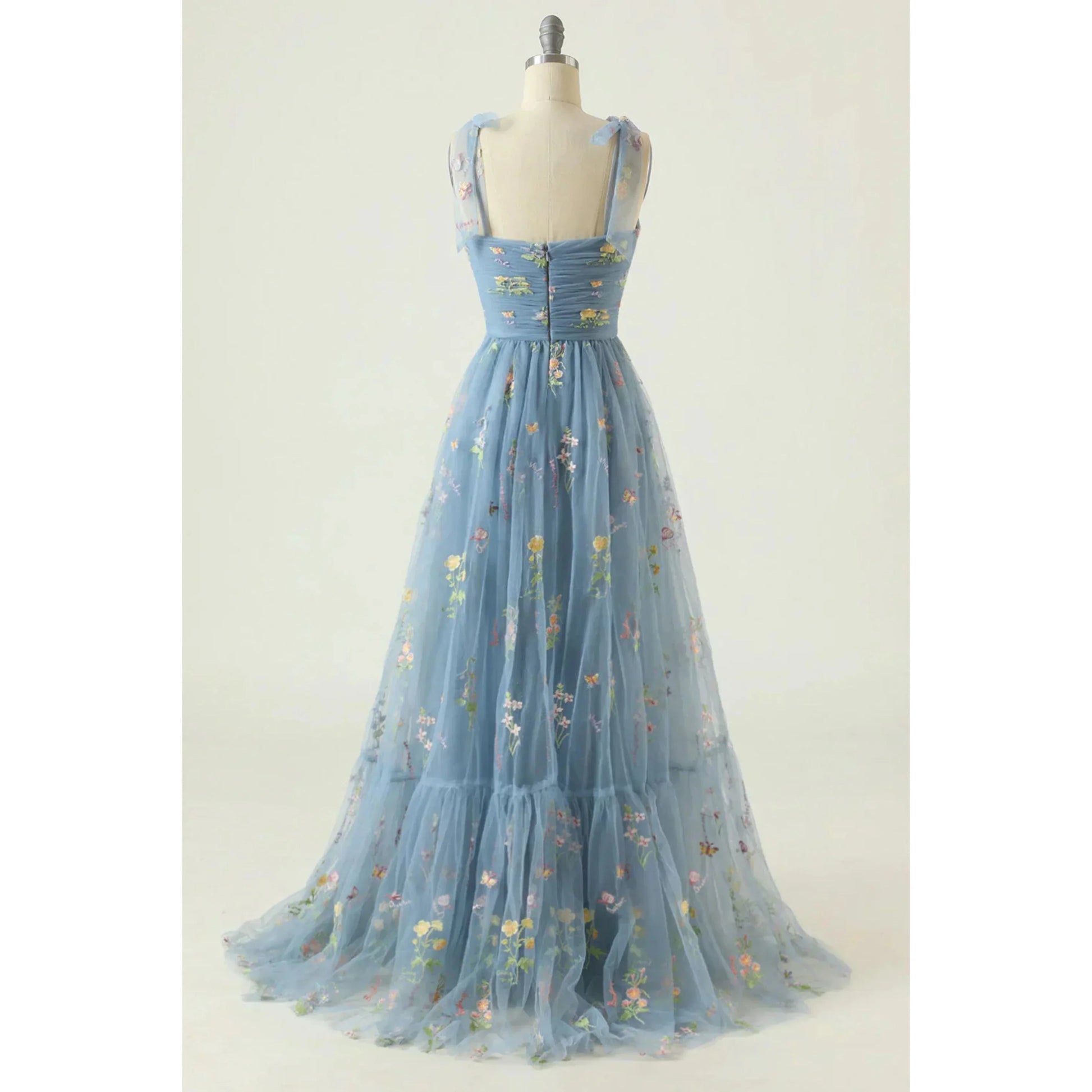 Robe Longue Élégante en Tulle Brodé pour Femmes - Marie Montel