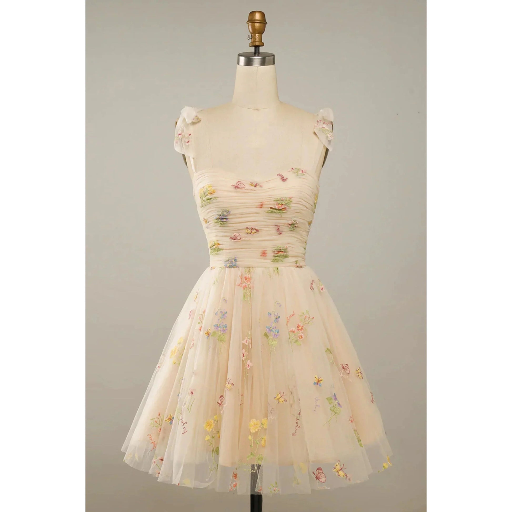 Robe Longue Élégante en Tulle Brodé pour Femmes - Marie Montel