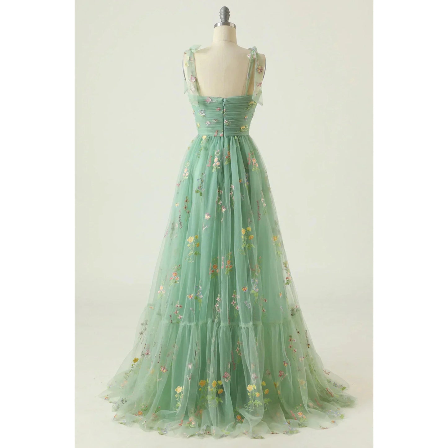 Robe Longue Élégante en Tulle Brodé pour Femmes - Marie Montel