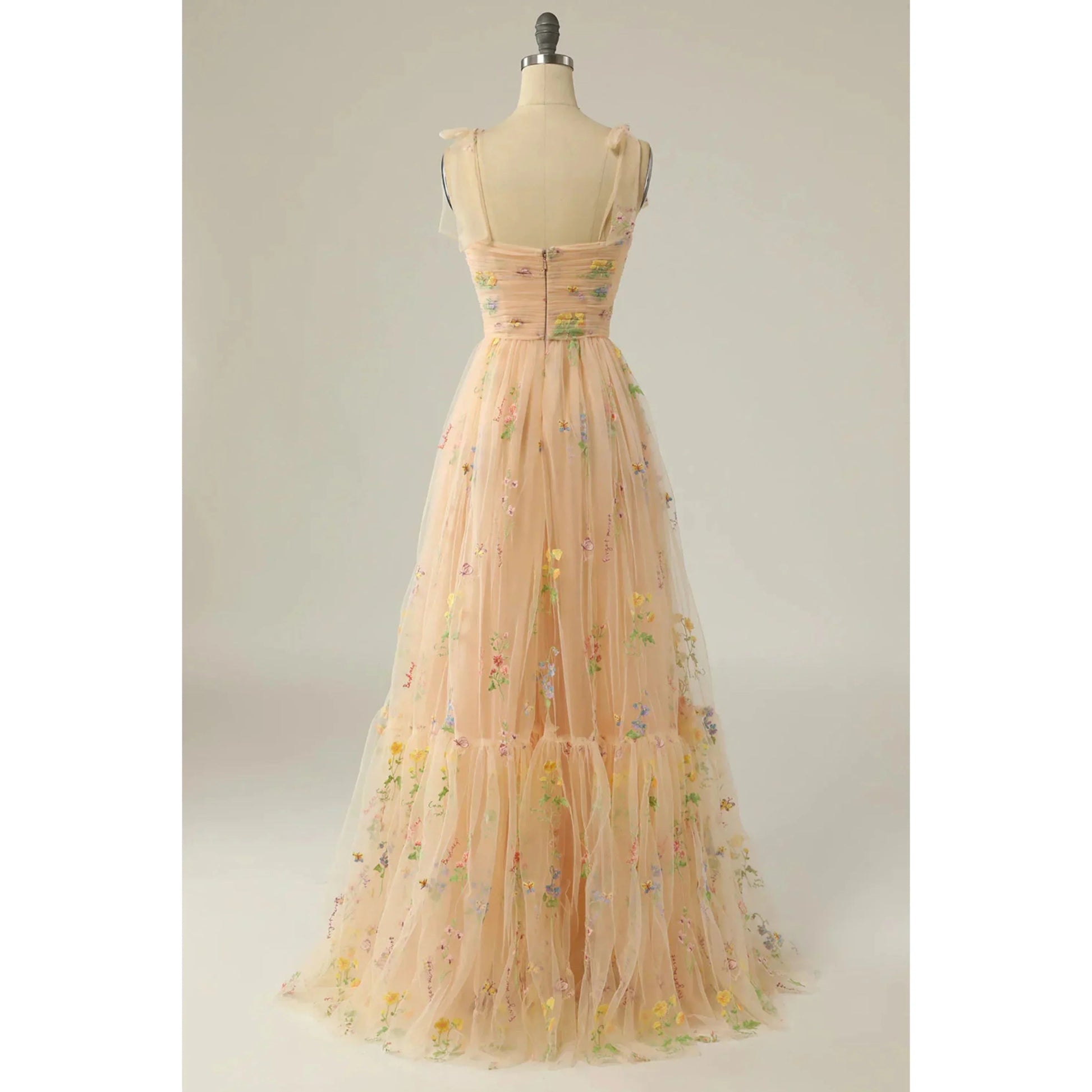 Robe Longue Élégante en Tulle Brodé pour Femmes - Marie Montel