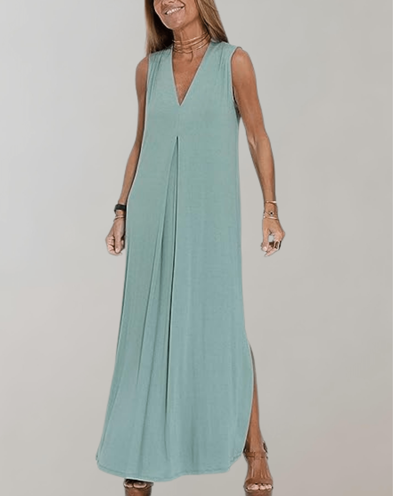 Robe Maxi à Décolleté en V pour Femmes - Marie Montel