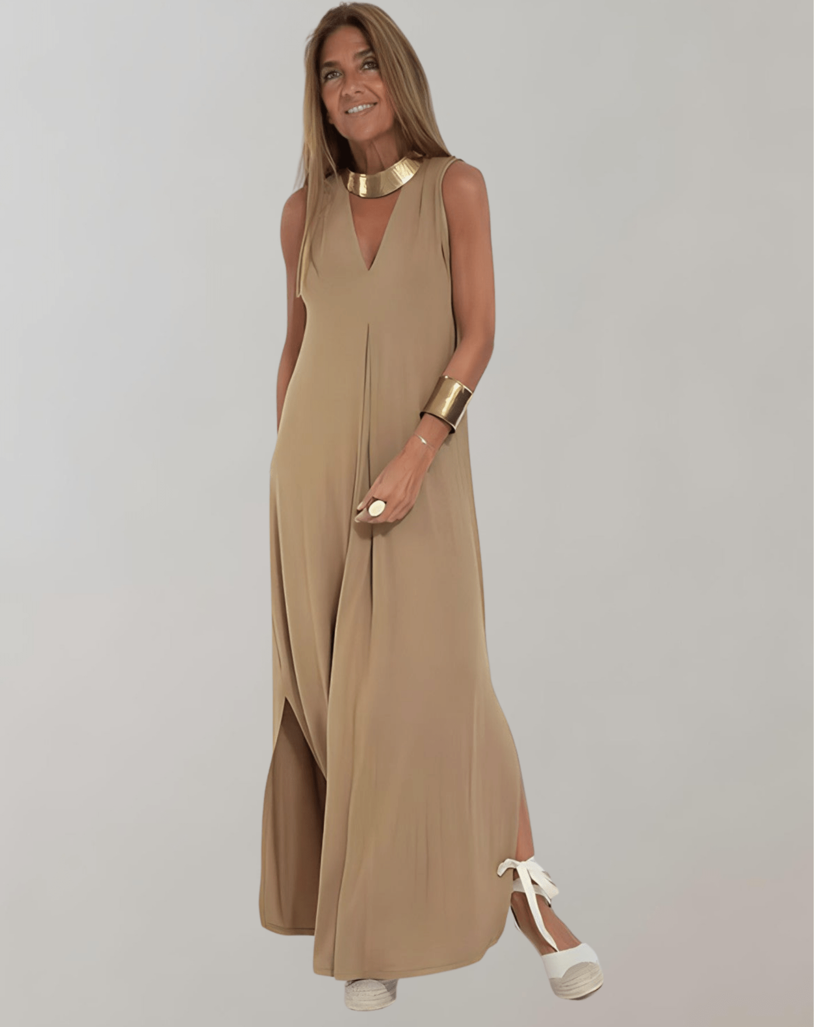 Robe Maxi à Décolleté en V pour Femmes - Marie Montel
