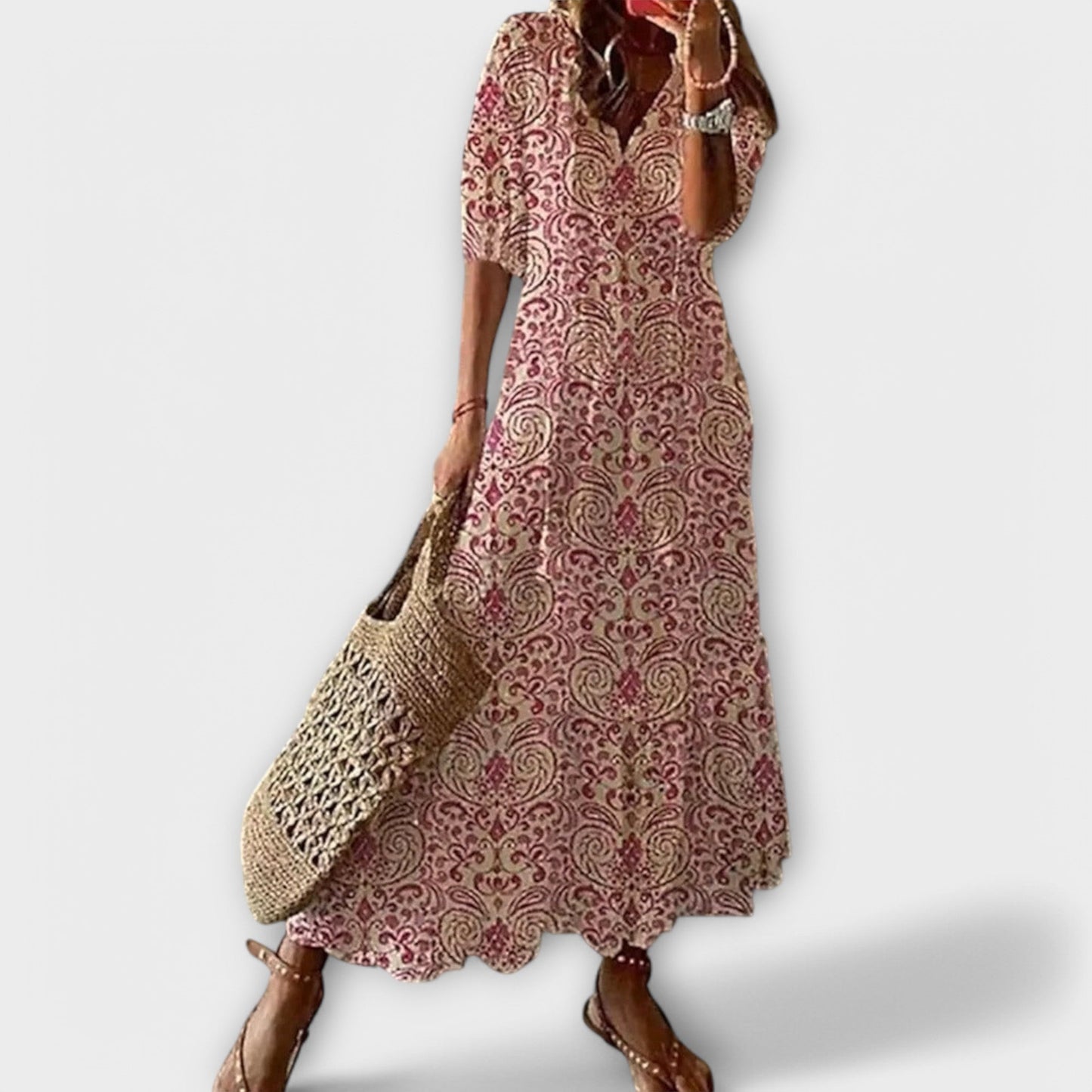 Robe Maxi Bohème à Imprimé pour Femmes - Marie Montel