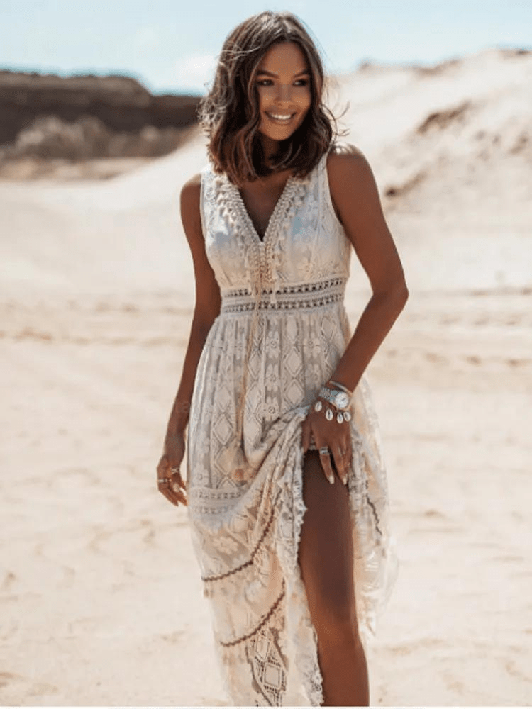 Robe Maxi Bohème en Dentelle pour Femmes - Marie Montel
