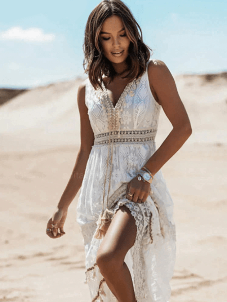 Robe Maxi Bohème en Dentelle pour Femmes - Marie Montel