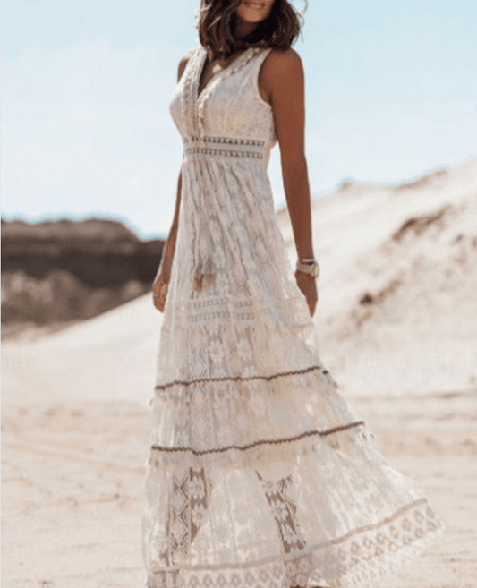 Robe Maxi Bohème en Dentelle pour Femmes - Marie Montel