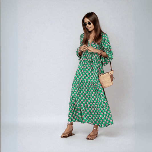 Robe Maxi Boho en Géométrie pour Femmes - Marie Montel