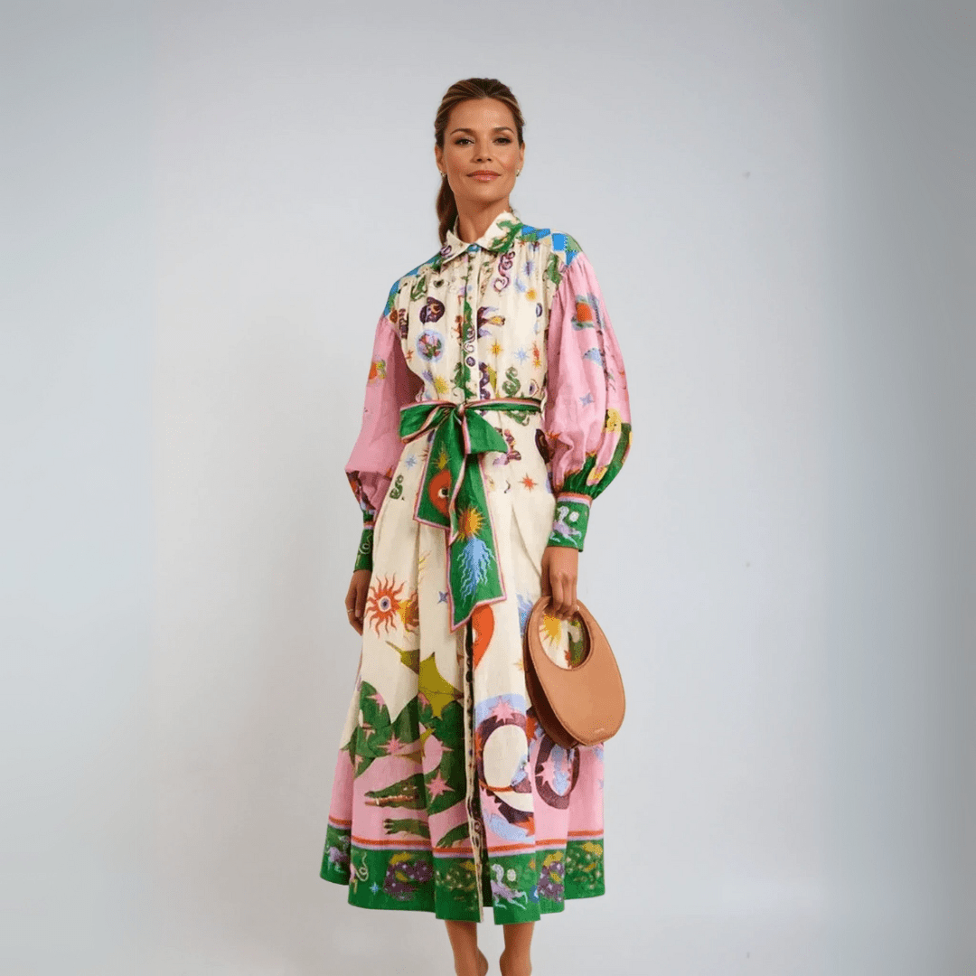 Robe Maxi Élégante à Manches Longues pour Femmes - Marie Montel