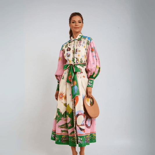 Robe Maxi Élégante à Manches Longues pour Femmes - Marie Montel