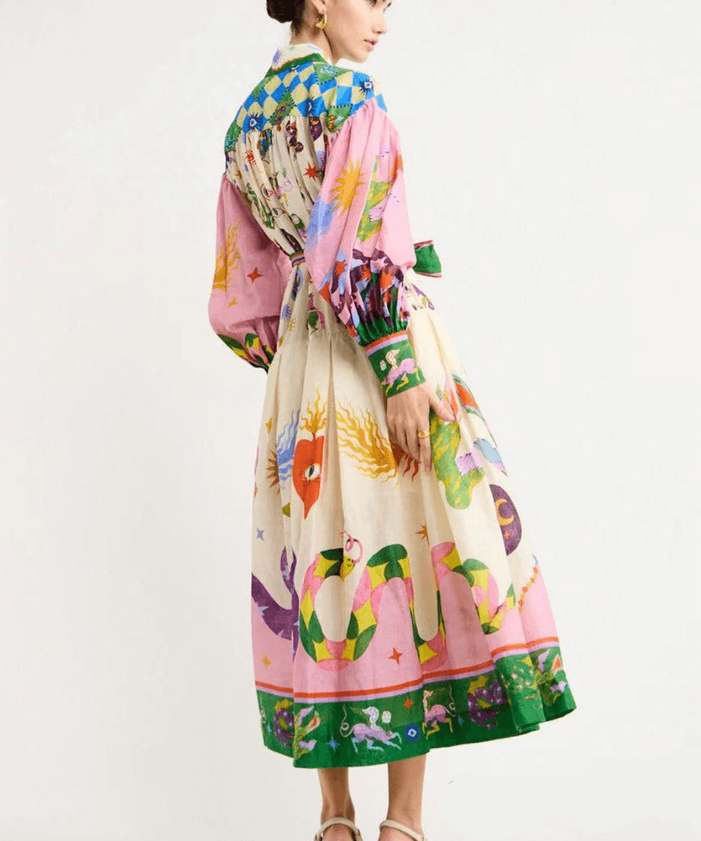 Robe Maxi Élégante à Manches Longues pour Femmes - Marie Montel