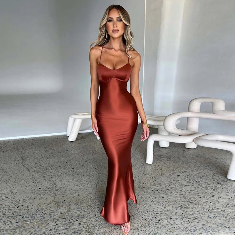 Robe Maxi Élégante avec Fente Latérale pour Femmes - Marie Montel