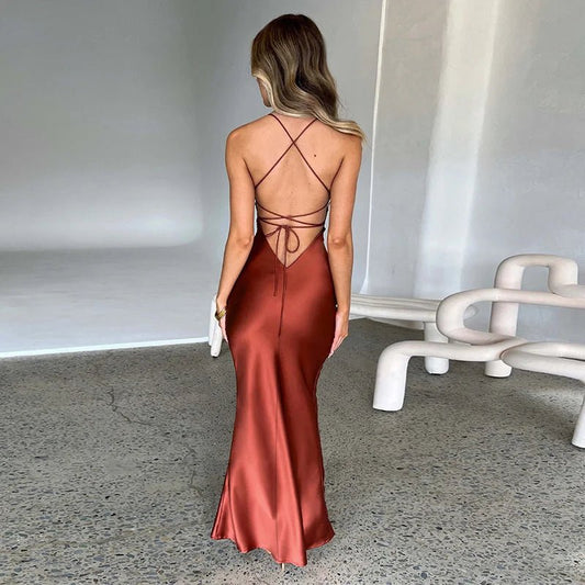 Robe Maxi Élégante avec Fente Latérale pour Femmes - Marie Montel