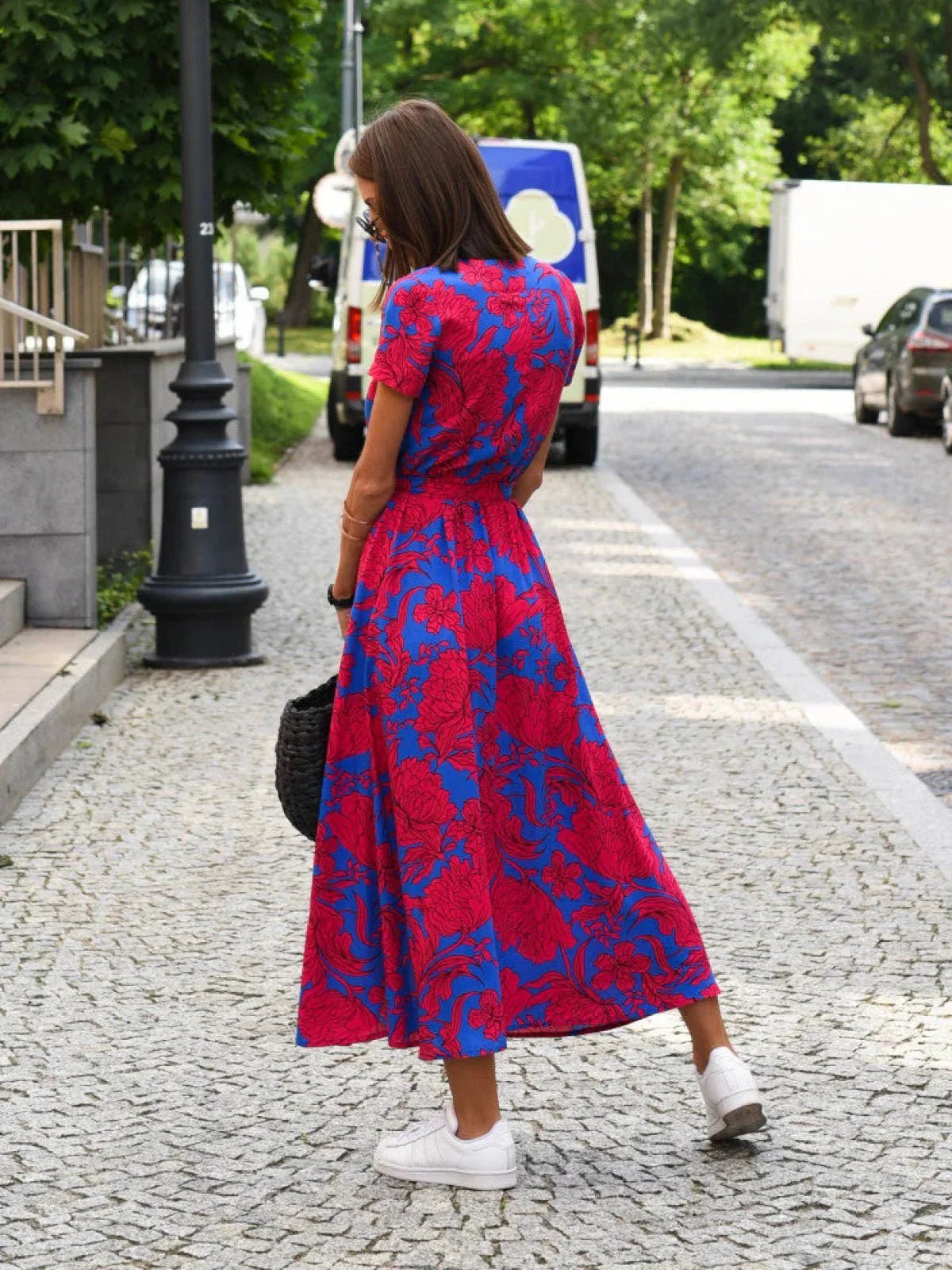 Robe Midi à Imprimé Floral pour Femmes - Marie Montel