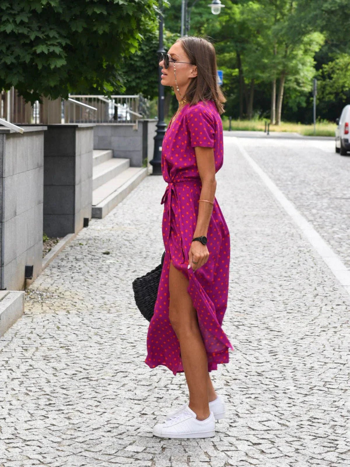 Robe Midi à Imprimé Floral pour Femmes - Marie Montel