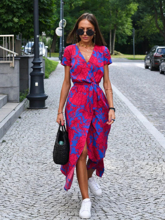 Robe Midi à Imprimé Floral pour Femmes - Marie Montel