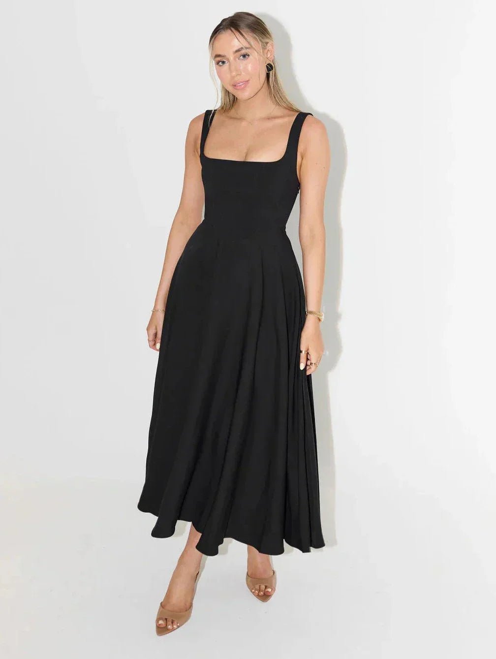 Robe Midi à Taille Haute pour Femmes - Marie Montel