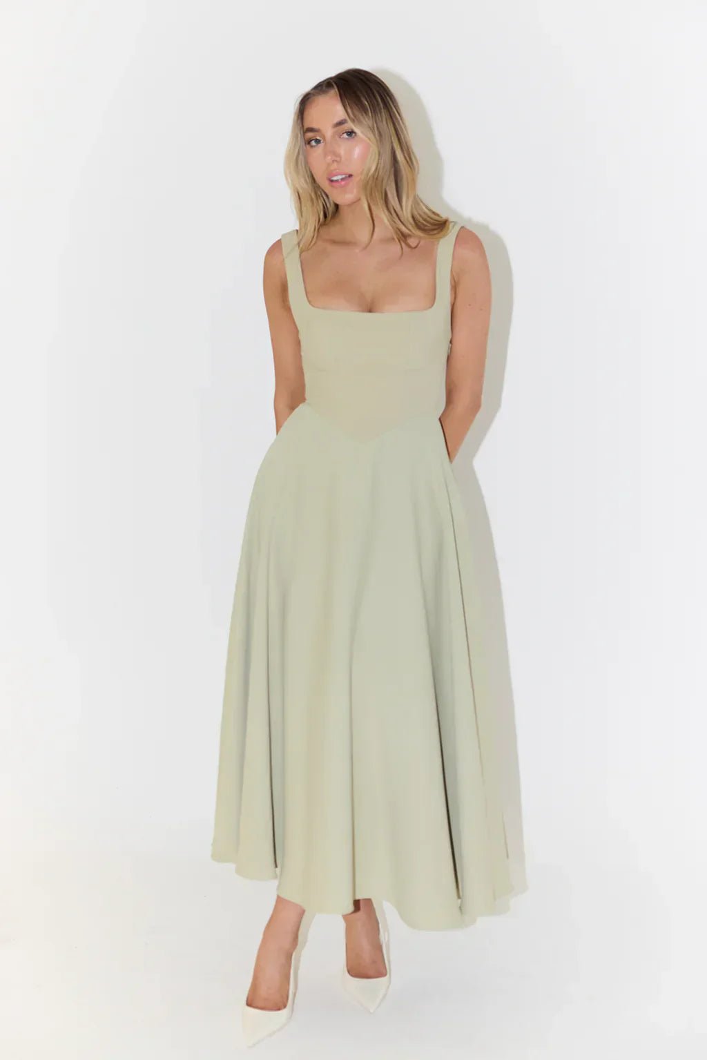 Robe Midi à Taille Haute pour Femmes - Marie Montel