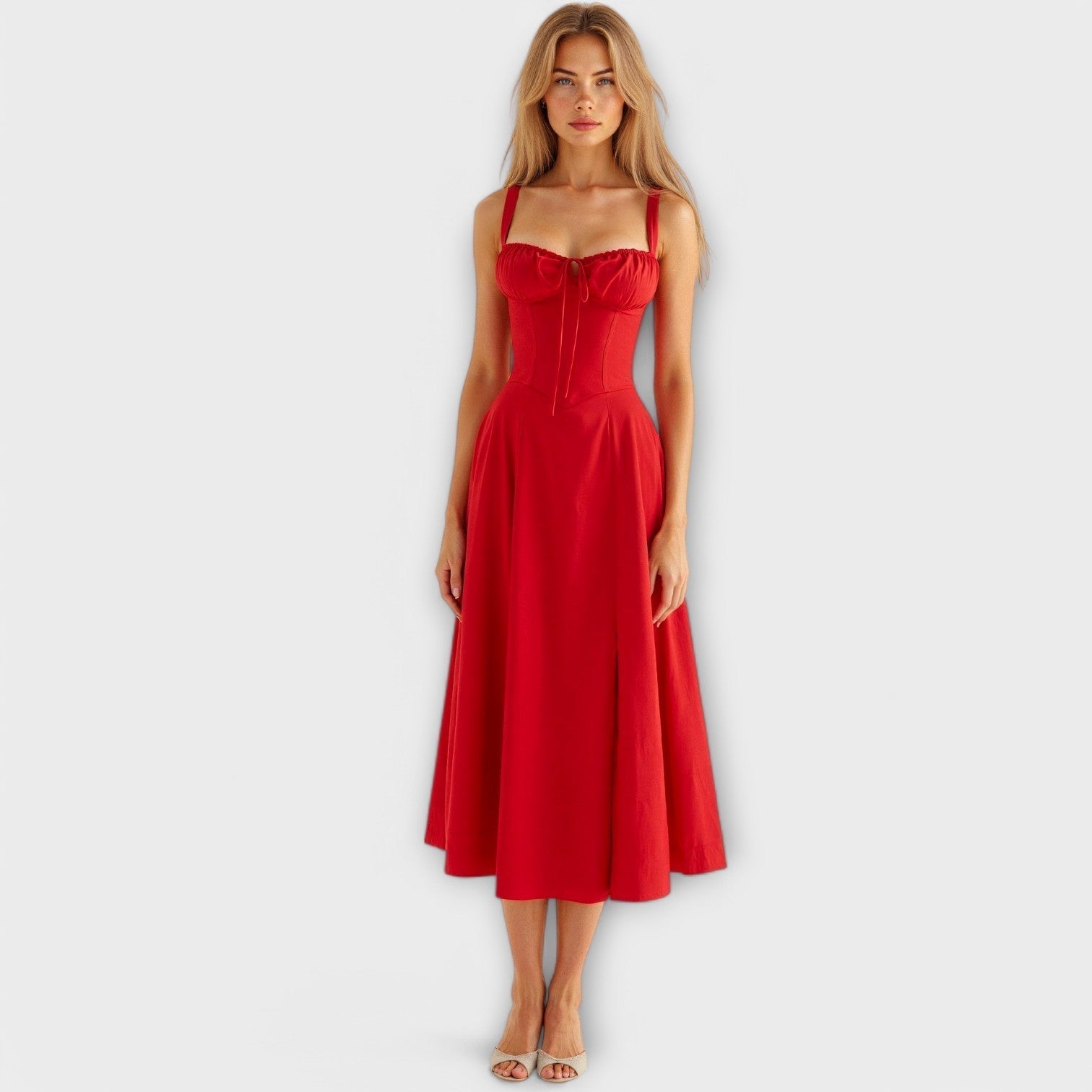 Robe Midi Chic à Corsage pour Femmes - Marie Montel