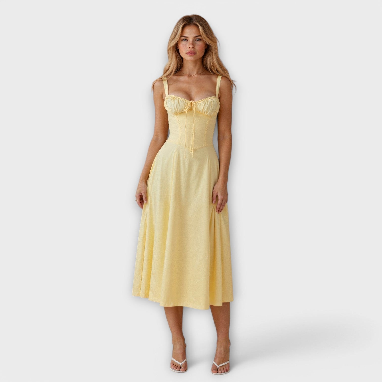 Robe Midi Chic à Corsage pour Femmes - Marie Montel