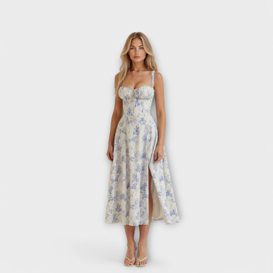 Robe Midi Chic à Corsage pour Femmes - Marie Montel