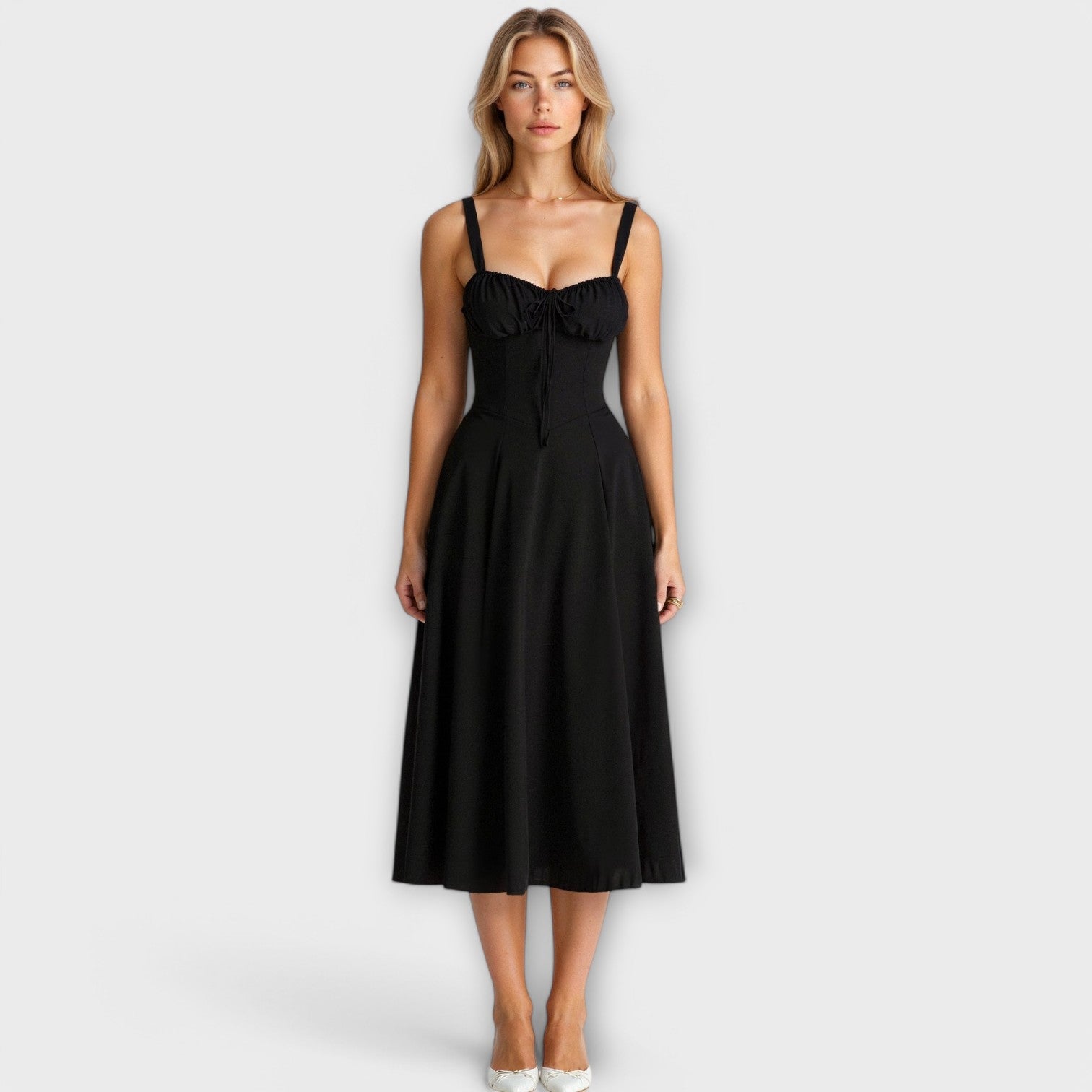 Robe Midi Chic à Corsage pour Femmes - Marie Montel