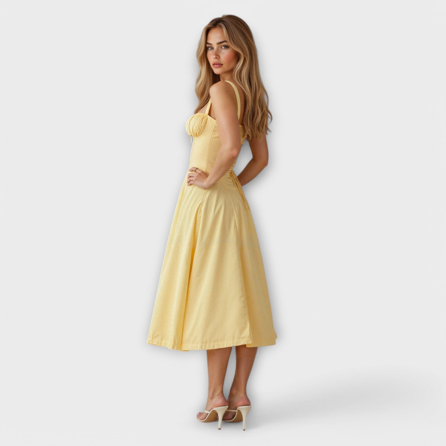 Robe Midi Chic à Corsage pour Femmes - Marie Montel