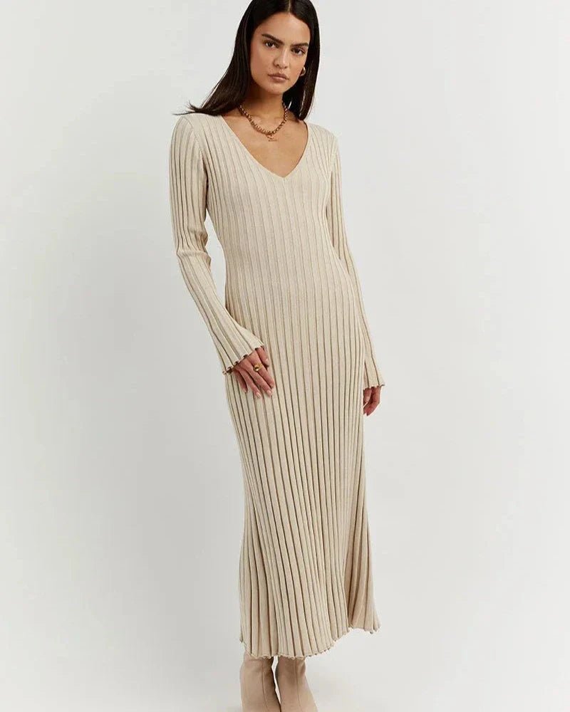 Robe Midi Élégante à Manches Longues pour Femmes - Marie Montel