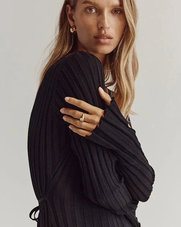 Robe Midi Élégante à Manches Longues pour Femmes - Marie Montel