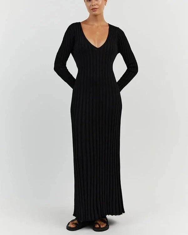 Robe Midi Élégante à Manches Longues pour Femmes - Marie Montel