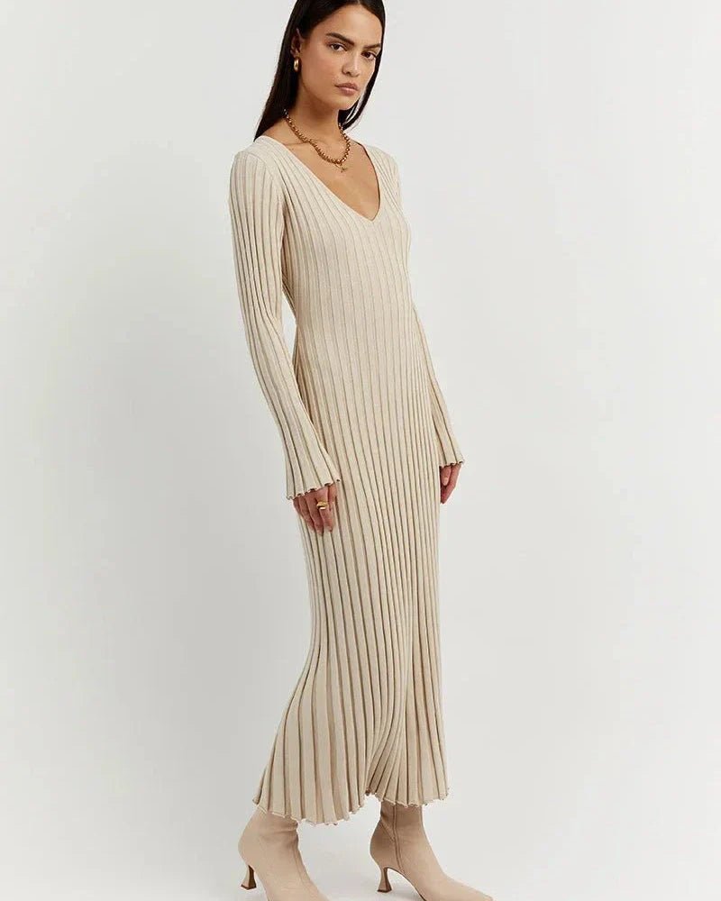 Robe Midi Élégante à Manches Longues pour Femmes - Marie Montel