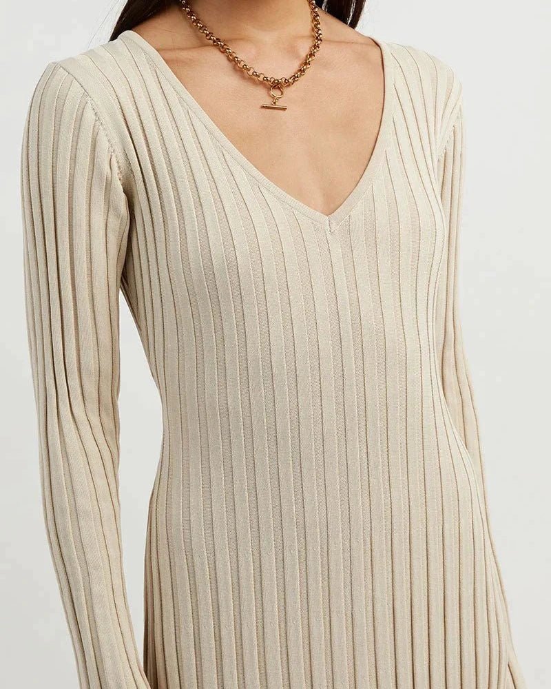 Robe Midi Élégante à Manches Longues pour Femmes - Marie Montel